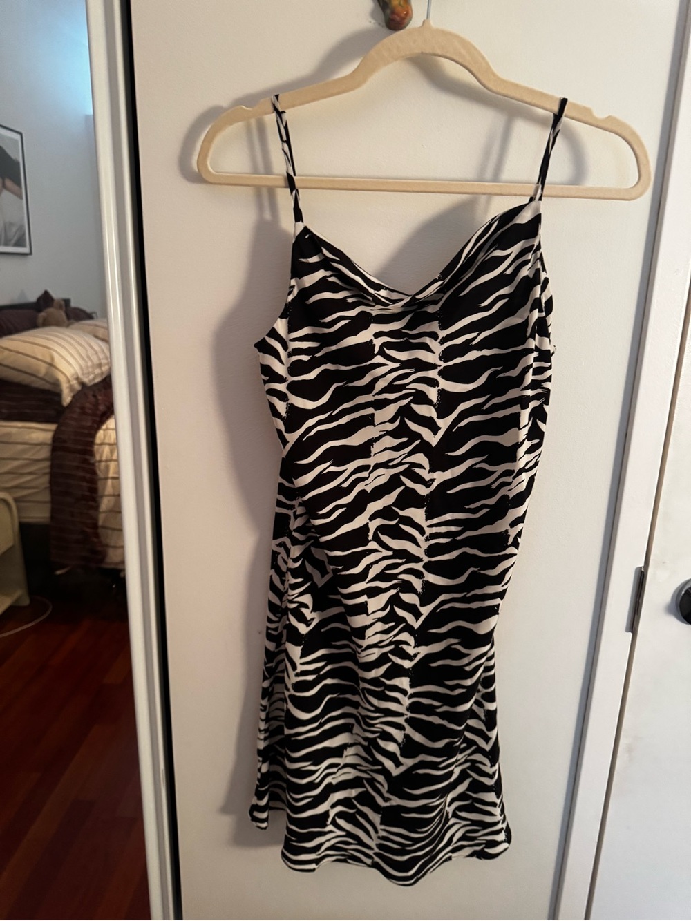 RIXO‎ Zebra Print Silk Slip Dress XS Mini Twiggy